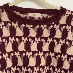 Oral Kiely Anthropologie  intarsia fox sweater
